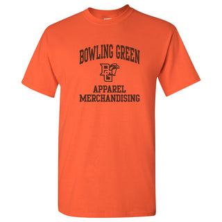 Bowling Green State University Falcons Arch Logo Apparel Merchandising Basic Cotton Short Sleeve T Shirt - Orange