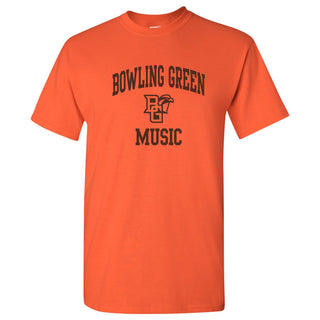 Bowling Green State University Falcons Arch Logo Music Basic Cotton Short Sleeve T Shirt - Orange