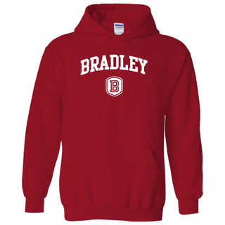 Bradley University Braves Arch Logo Heavy Blend Hoodie  - Red