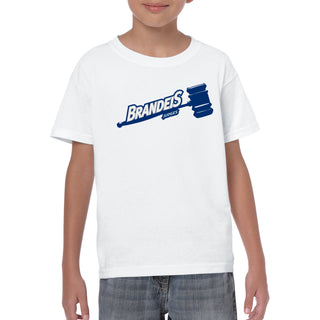 Brandeis Judges Primary Logo Youth T Shirt - White