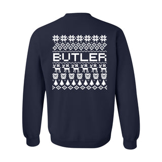 Butler University Bulldogs Ugly Holiday Sweater Crewneck - Navy