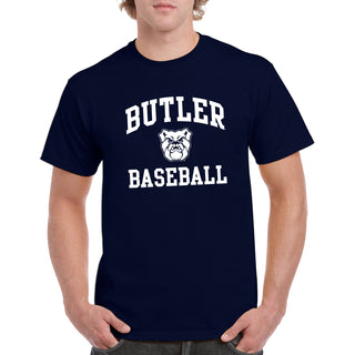 Butler University Bulldogs Arch Logo Baseball Short Sleeve T Shirt - Navy