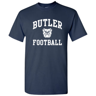 Butler University Bulldogs Arch Logo Football Short Sleeve T Shirt - Navy