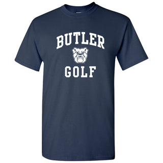 Butler University Bulldogs Arch Logo Golf T Shirt - Navy