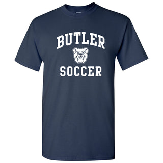 Butler University Bulldogs Arch Logo Soccer Short Sleeve T Shirt - Navy