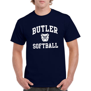 Butler University Bulldogs Arch Logo Softball Short Sleeve  T Shirt - Navy