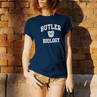 Butler University Bulldogs Arch Logo Biology Short Sleeve T Shirt - Navy