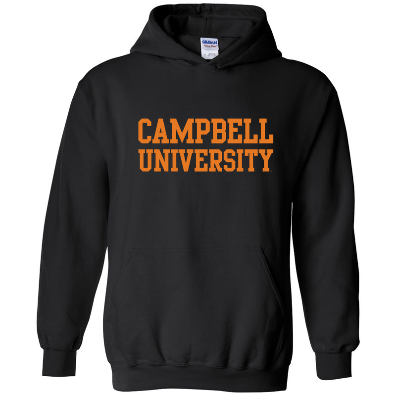 Campbell University Fighting Camels Basic Block Heavy Cotton Hoodie - Black