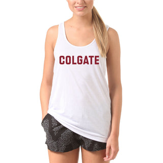 Colgate University Raiders Basic Block Tank Top - White