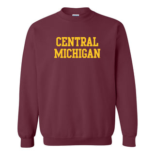 Central Michigan University Chippewas Basic Block Crewneck - Maroon