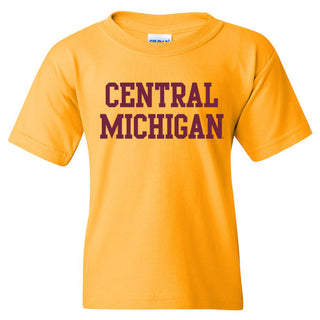 Central Michigan University Chippewas Basic Block Youth T Shirt - Gold