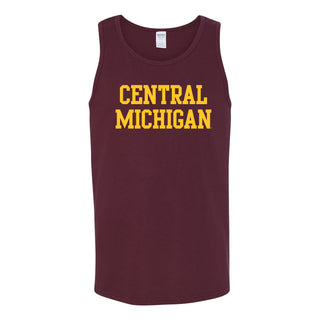 Central Michigan University Chippewas Basic Block Tank Top - Maroon