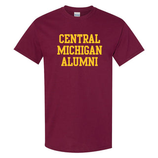 Central Michigan University Chippewas Basic Block Alumni Short Sleeve T Shirt - Maroon