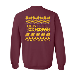 Central Michigan Holiday Sweater Crewneck - Maroon