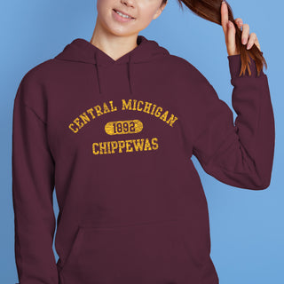 Central Michigan University Chippewas Athletic Arch Hoodie - Maroon