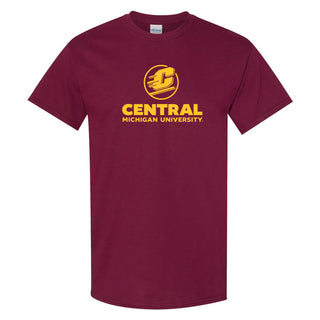 Central Michigan University Chippewas Institutional Logo Short Sleeve T Shirt - Maroon