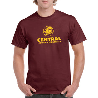 Central Michigan University Chippewas Institutional Logo Short Sleeve T Shirt - Maroon