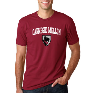 Carnegie Mellon Tartans Arch Logo Premium Cotton T Shirt - Cardinal