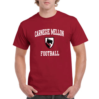 Carnegie Mellon University Tartans Arch Logo Football Short Sleeve T Shirt - Cardinal