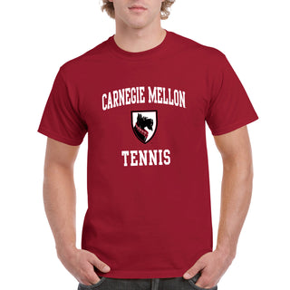 Carnegie Mellon University Tartans Arch Logo Tennis Short Sleeve T Shirt - Cardinal