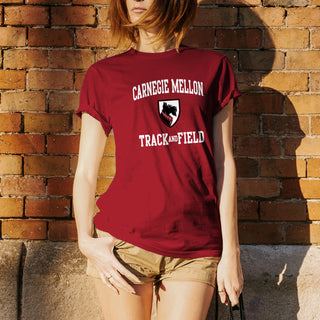 Carnegie Mellon University Tartans Arch Logo Track & Field Short Sleeve T Shirt - Cardinal