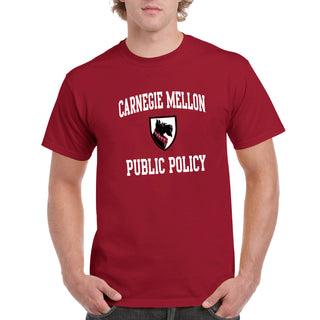 Carnegie Mellon University Tartans Arch Logo Public Policy Short Sleeve T Shirt - Cardinal