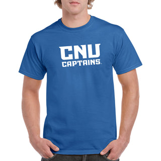 Christopher Newport University Captains Basic Block Short Sleeve T-Shirt - Royal