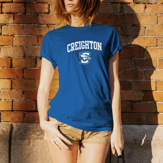 Creighton University Bluejays Arch Logo Short Sleeve T Shirt - Royal