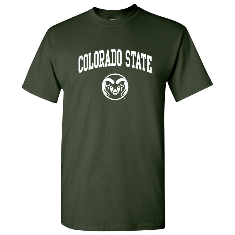 Colorado State University Rams Arch Logo Short Sleeve T Shirt - Forest
