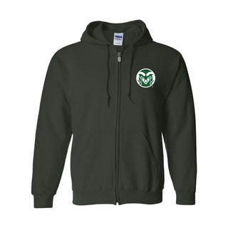 Colorado State University Rams Primary Logo Full Zip Hoodie - Forest