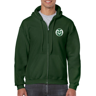Colorado State University Rams Primary Logo Full Zip Hoodie - Forest