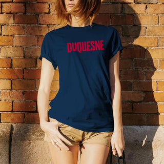 Duquesne University Dukes Basic Block Short Sleeve T Shirt - Navy