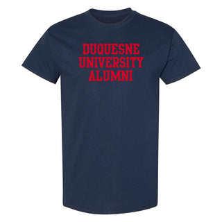 Duquesne University Dukes Basic Block Alumni Short Sleeve T Shirt - Navy