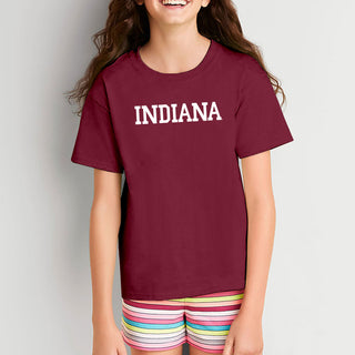 Indiana University Hoosiers Basic Block Youth Short Sleeve T-Shirt - Cardinal
