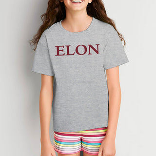 Elon Phoenix Basic Block Youth T Shirt - Sport Grey