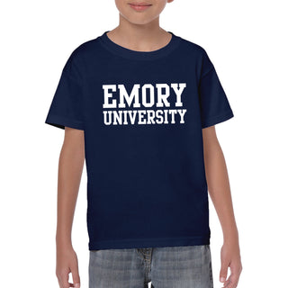 Emory University Eagles Basic Block Youth Short Sleeve T Shirt - Navy