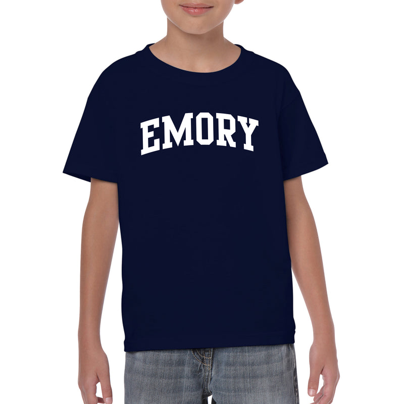 Emory University Eagles Arch Logo Youth Short Sleeve T Shirt - Navy