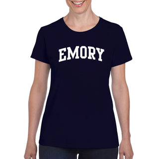 Emory University Eagles Arch Logo Women's Short Sleeve T Shirt - Navy