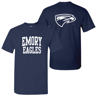 Emory University Eagles Front Back Print Short Sleeve T Shirt - Navy