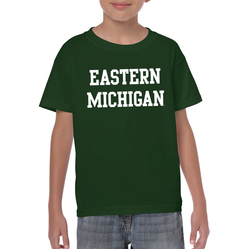 Eastern Michigan University Eagles Basic Block Youth Short Sleeve T Shirt - Forest