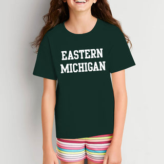 Eastern Michigan University Eagles Basic Block Youth Short Sleeve T Shirt - Forest