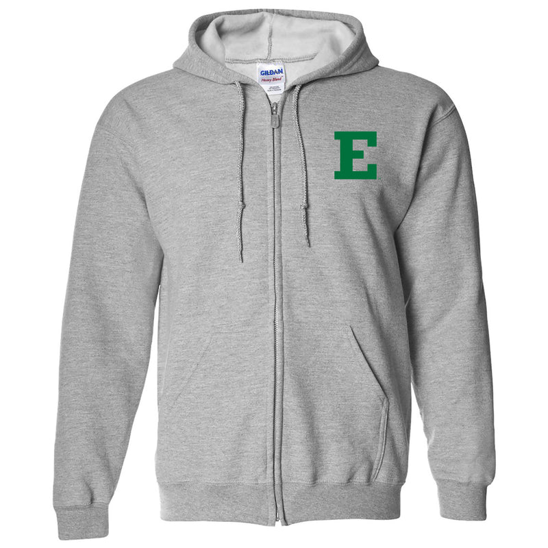 Eastern Michigan University Eagles Primary Logo Left Chest Full Zip Hoodie - Sport Grey