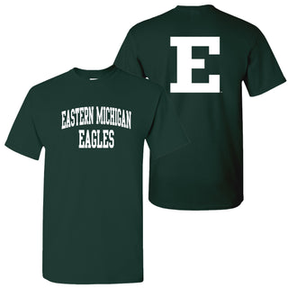 Eastern Michigan University Eagles Front Back Print Short Sleeve T Shirt - Forest