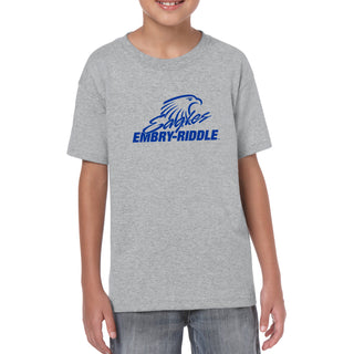 Embry-Riddle Aeronautical University Eagles Daytona Primary Logo Youth T Shirt - Sport Grey