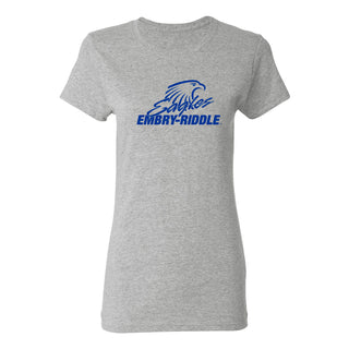 Embry-Riddle Aeronautical University Eagles Daytona Primary Logo Women's T Shirt - Sport Grey