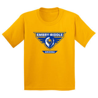 Embry-Riddle Aeronautical University Eagles Prescott Primary Logo Youth T Shirt - Gold