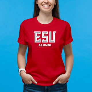 East Stroudsburg University Warriors Basic Block Alumni Short Sleeve T Shirt - Red