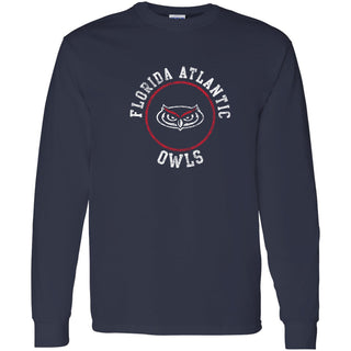 Florida Atlantic University Owls Distressed Circle Logo Long Sleeve T-Shirt - Navy