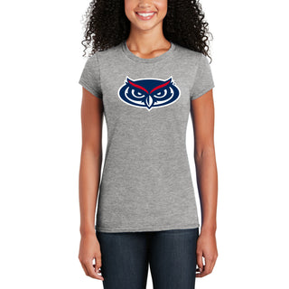 Florida Atlantic Owls Primary Logo Women's T Shirt - Sport Grey