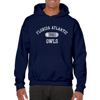 Florida Atlantic University Owls Athletic Arch Heavy Blend Hoodie - Navy